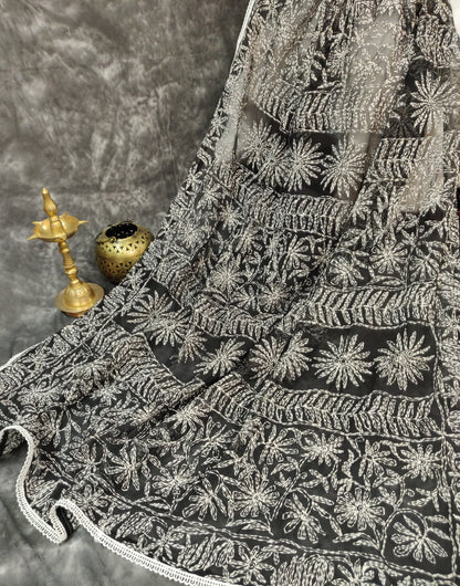 Shehnaaz - Georgette Skirt Border Tepchi Sarees