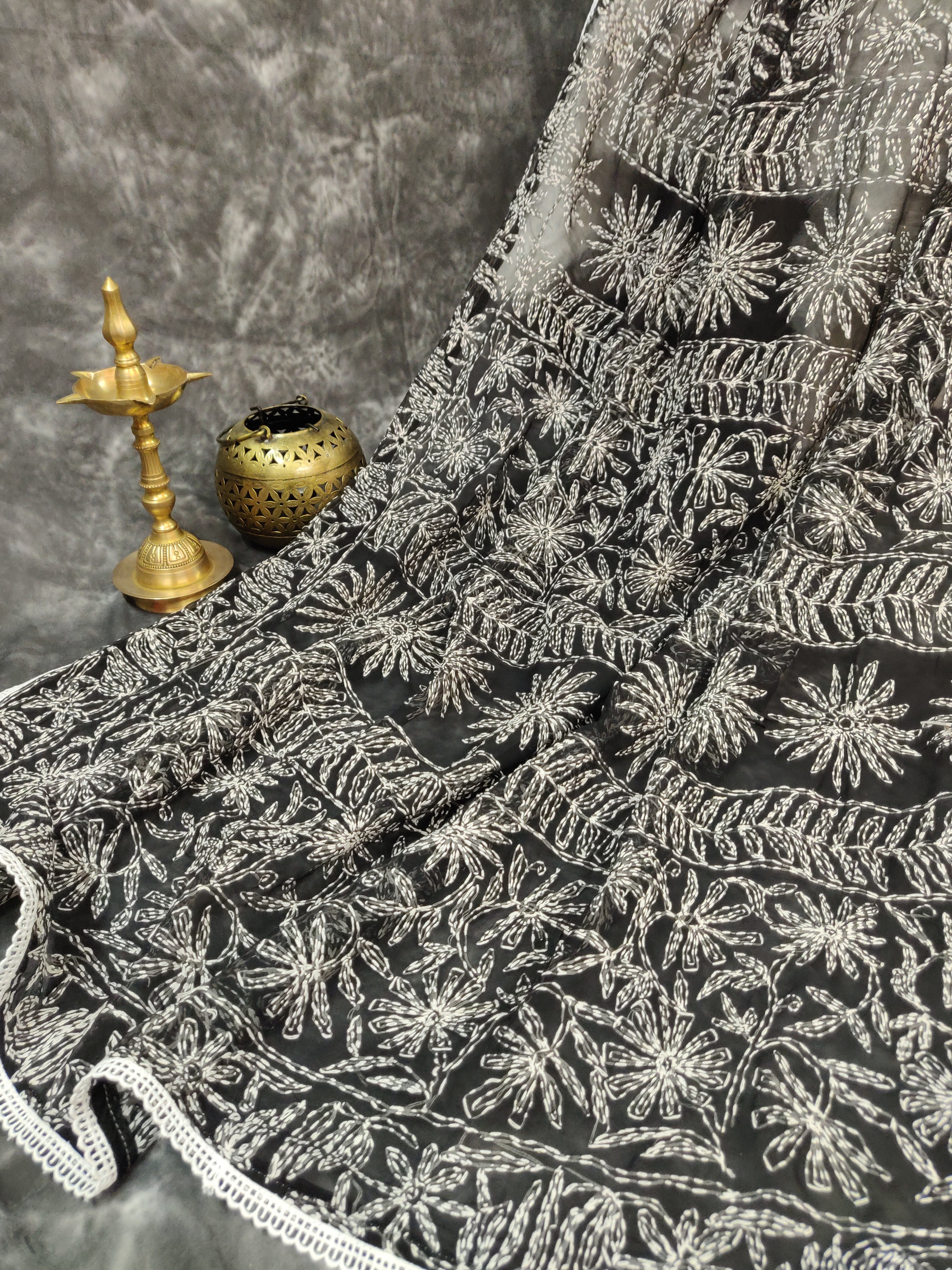 Shehnaaz - Georgette Skirt Border Tepchi Sarees