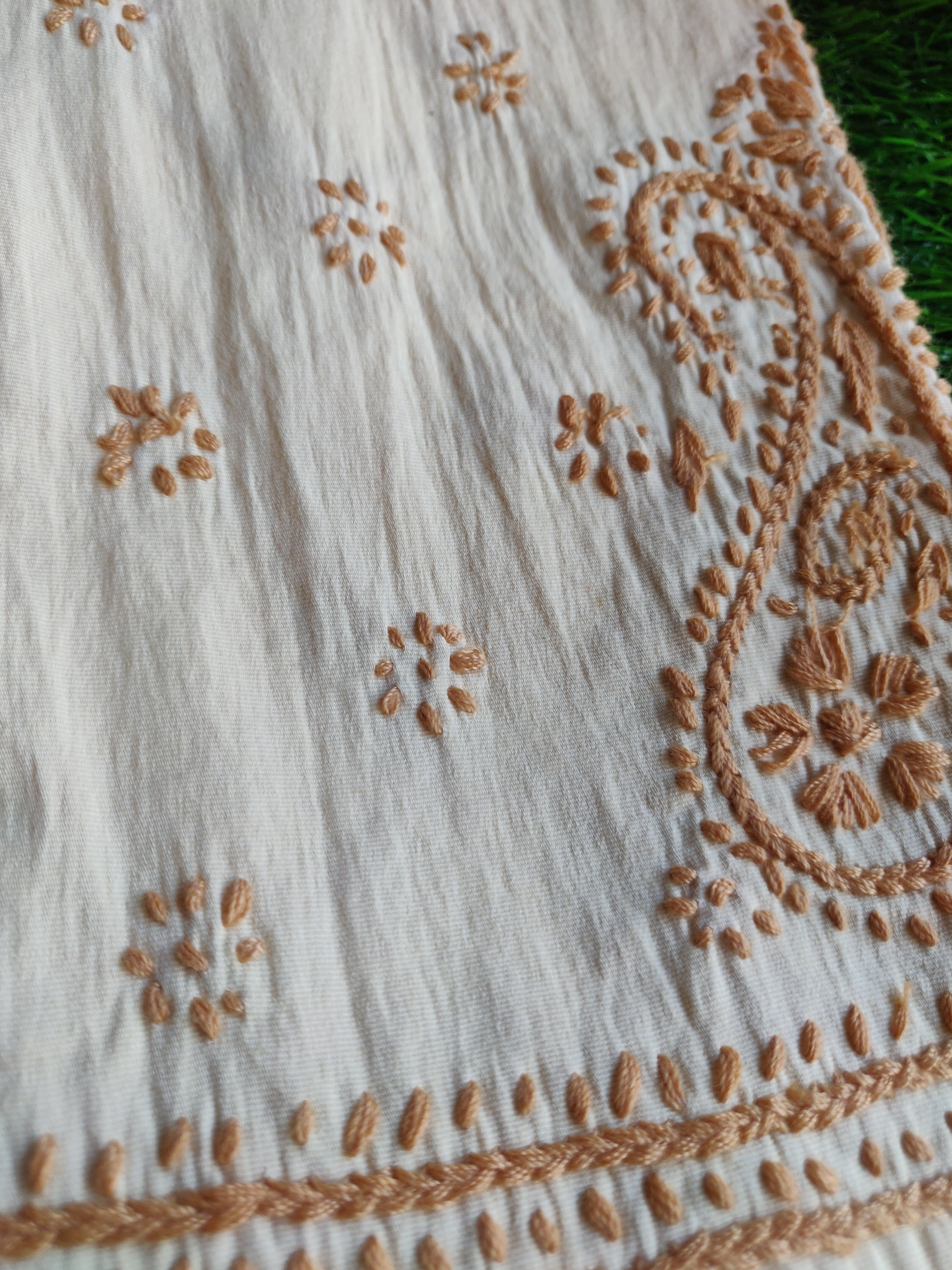 Bottom Wear - Chikankari Leggings - Beige