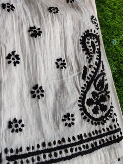Bottom Wear - Chikankari Leggings - White