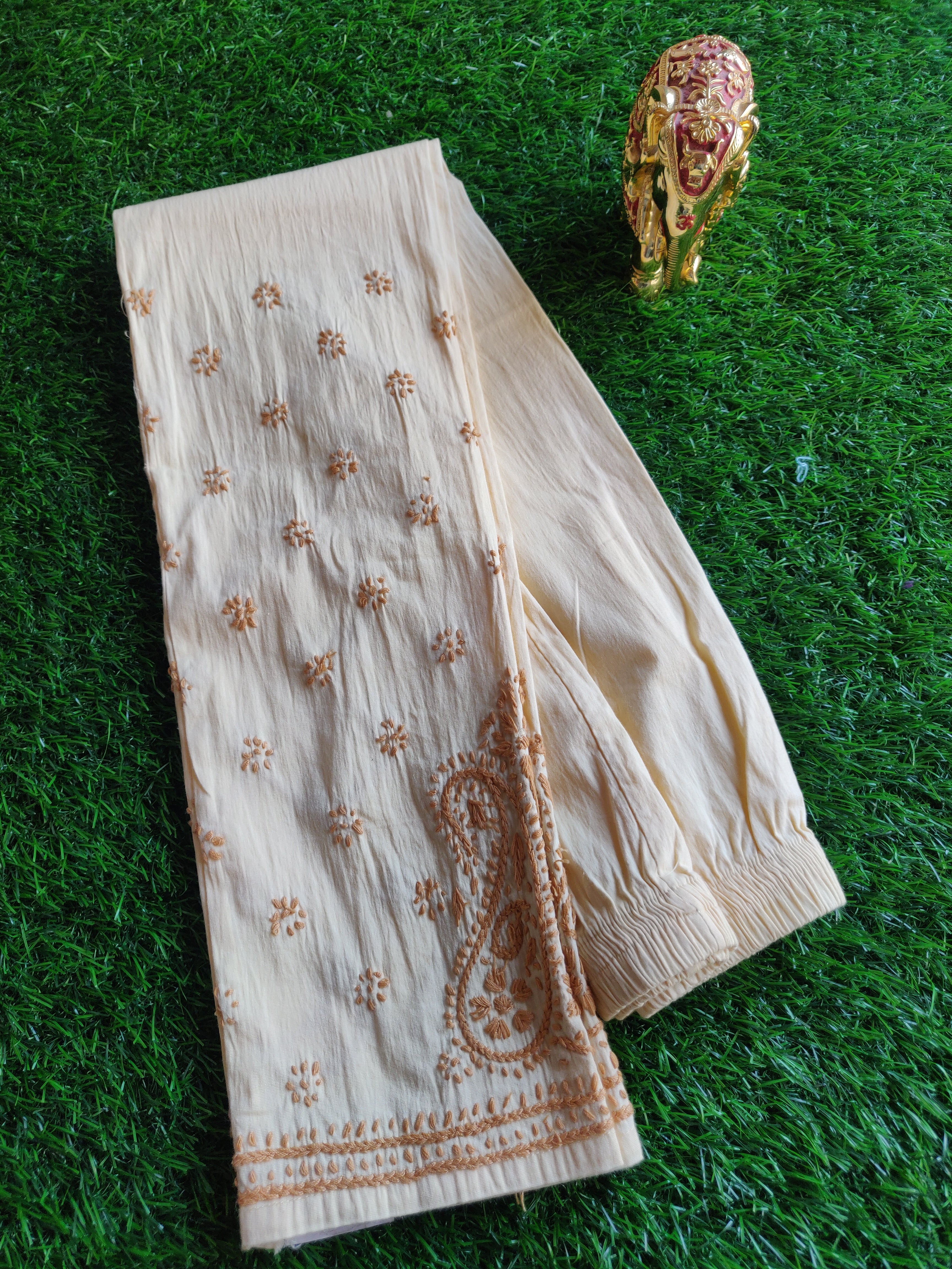 Bottom Wear - Chikankari Leggings - Beige