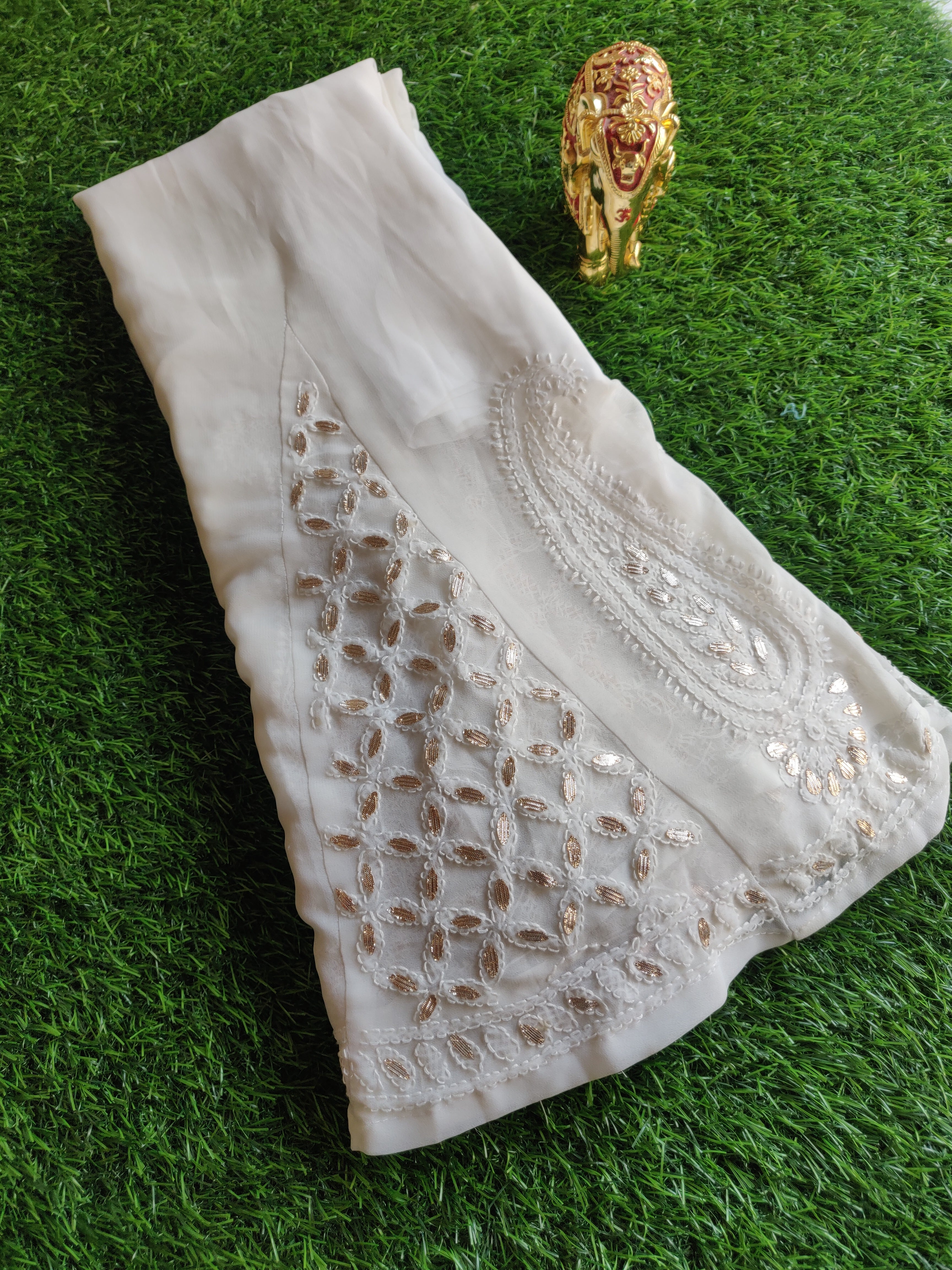 Bottom Wear - Georgette Palazzo - Gota Patti