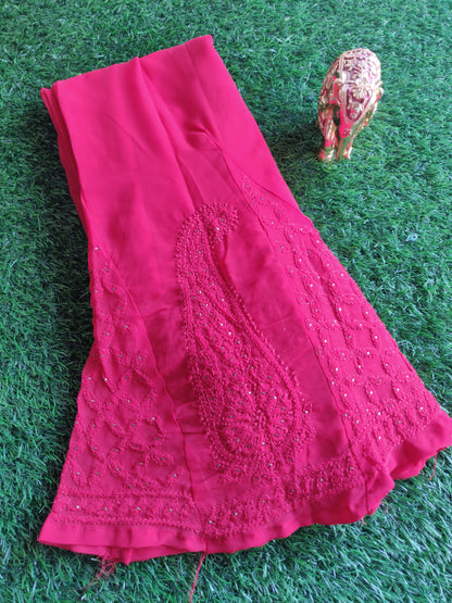 Bottom Wear - Georgette Palazzo - Red
