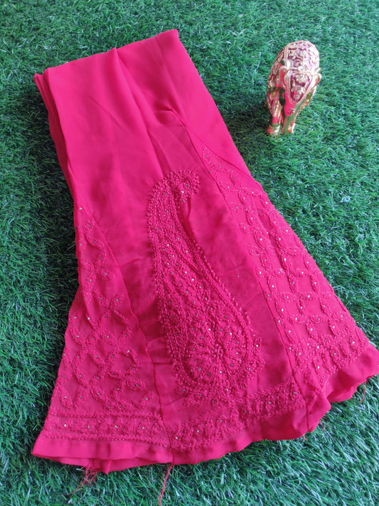 Bottom Wear - Georgette Palazzo - Red