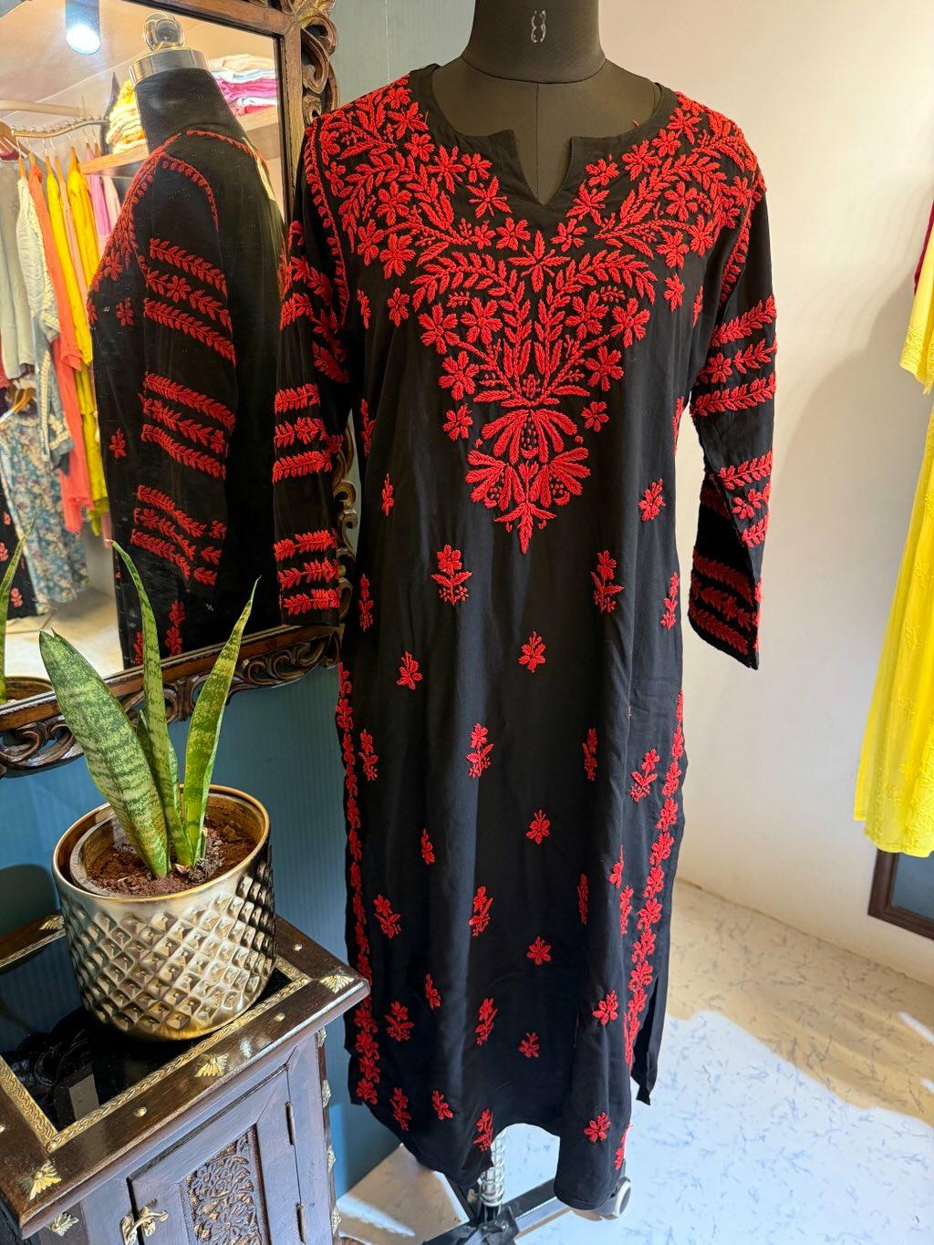 Black & Red long kurti