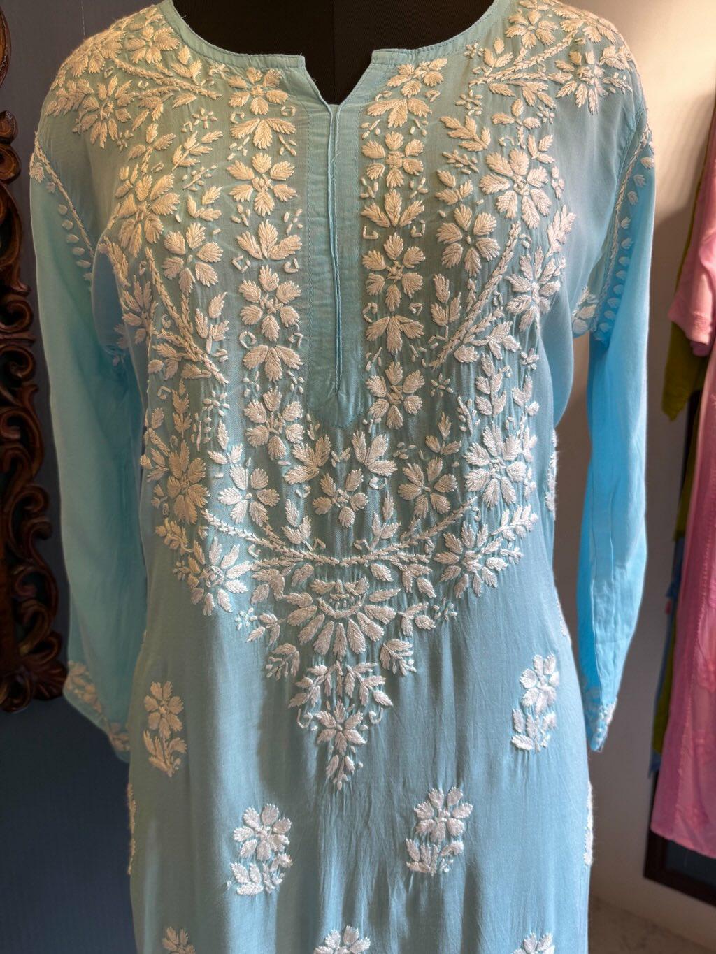 Light Blue Modal Long Kurti