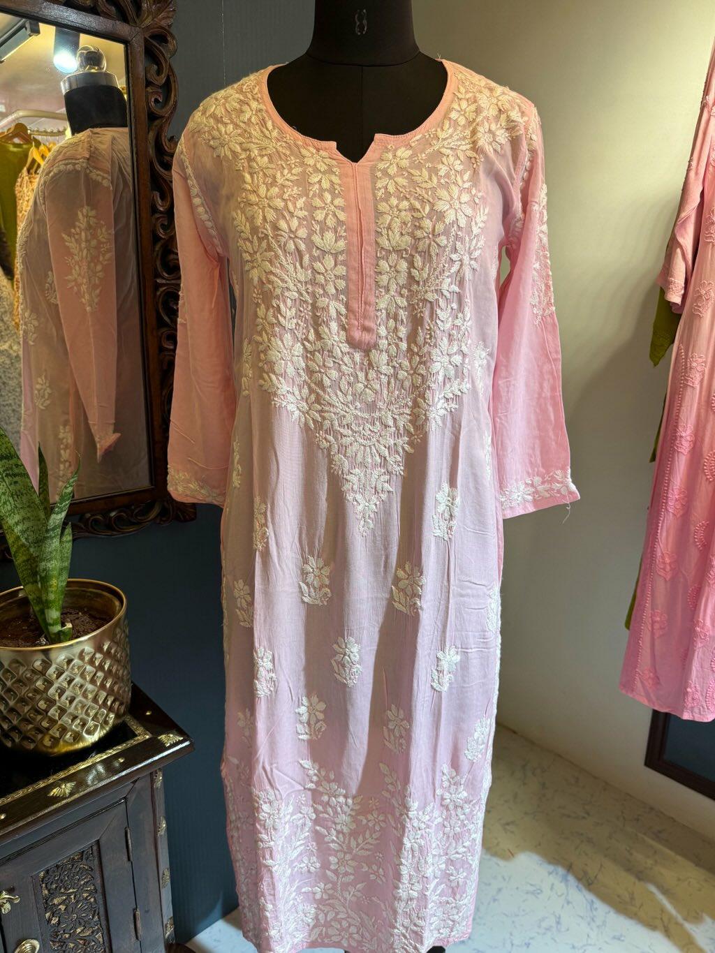 Baby Pink Modal Long Kurti