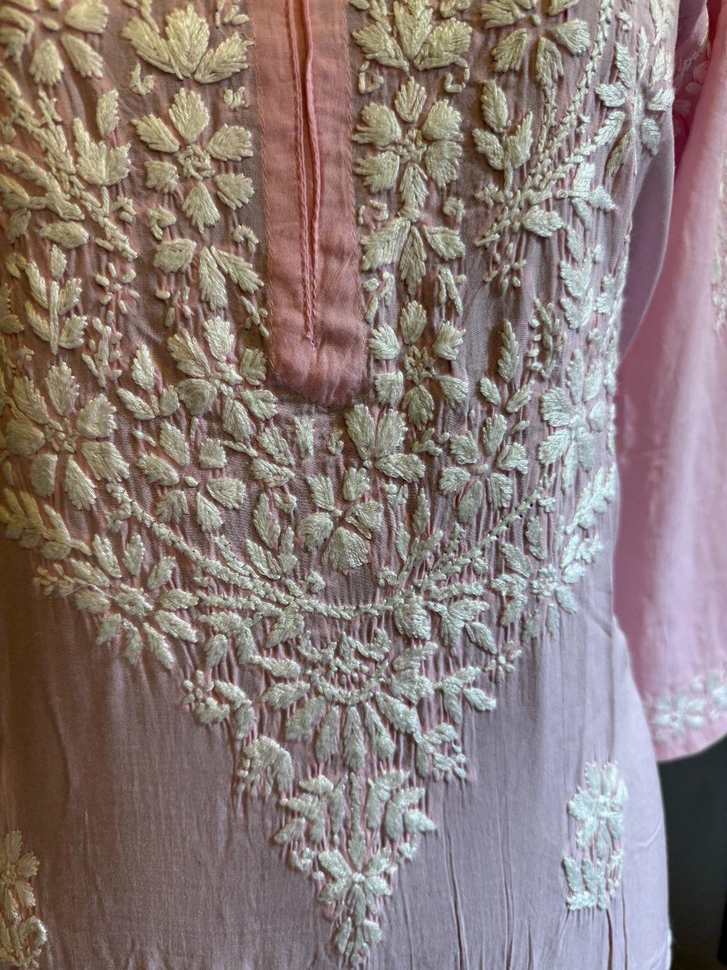 Baby Pink Modal Long Kurti