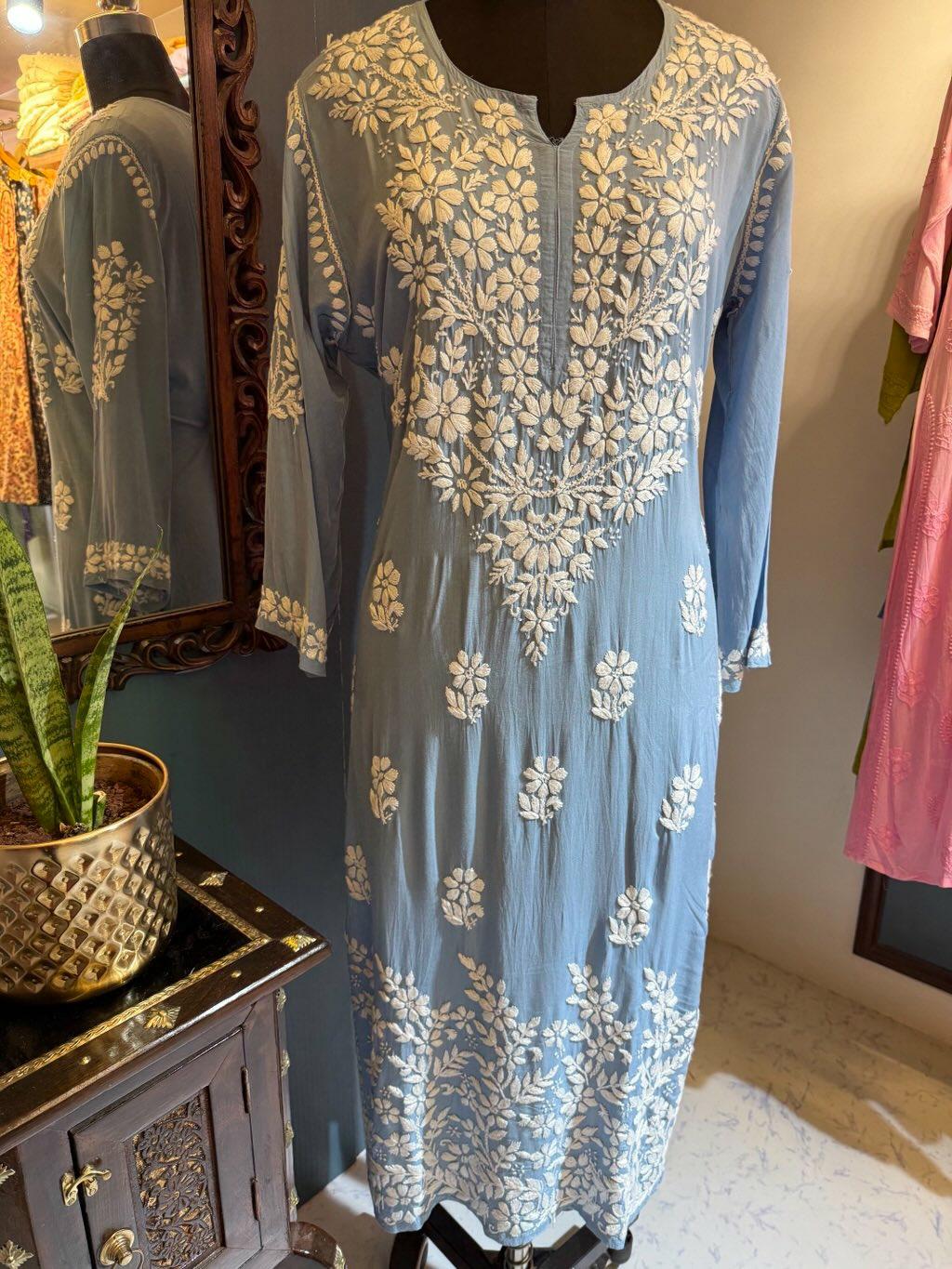 Greysh Blue Modal Long Kurti