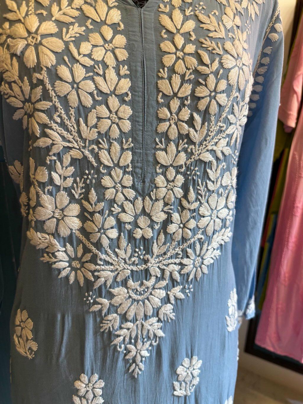 Greysh Blue Modal Long Kurti