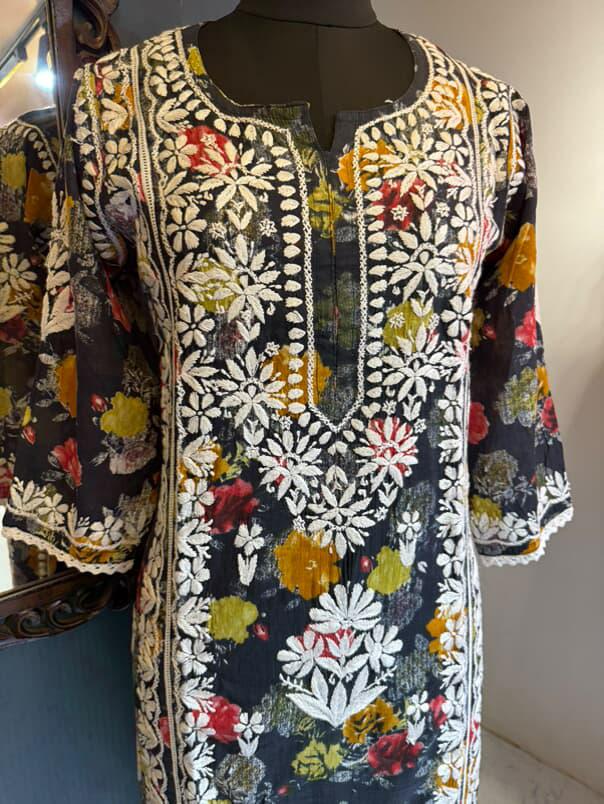 Black Mul Cotton Kurti