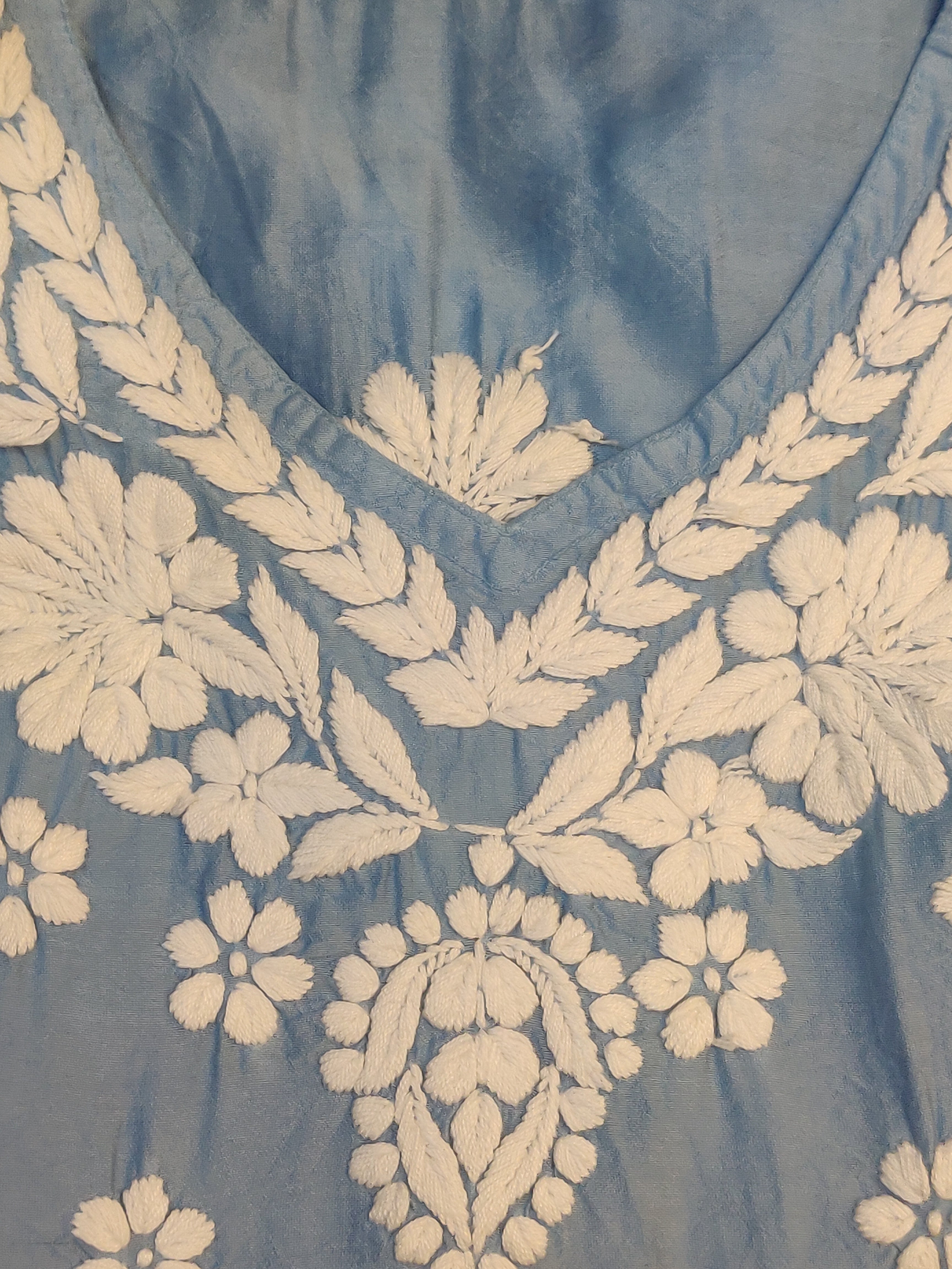 Pure Chanderi Chikankari Handcrafted Kurti