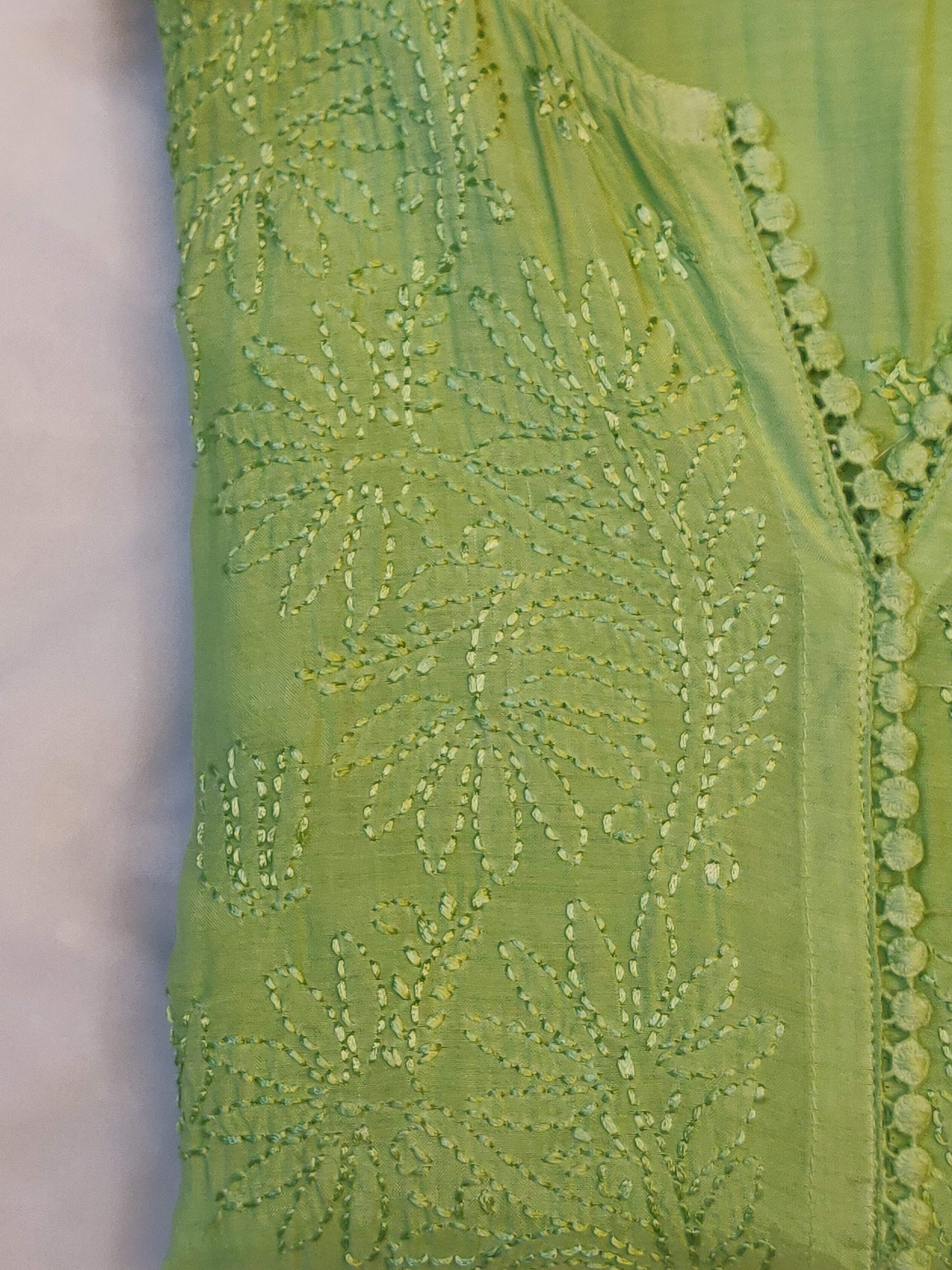 Pure Muslin Chikankari Long Kurti