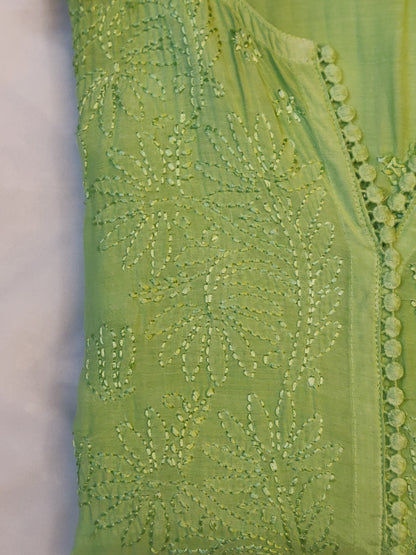 Pure Muslin Chikankari Long Kurti