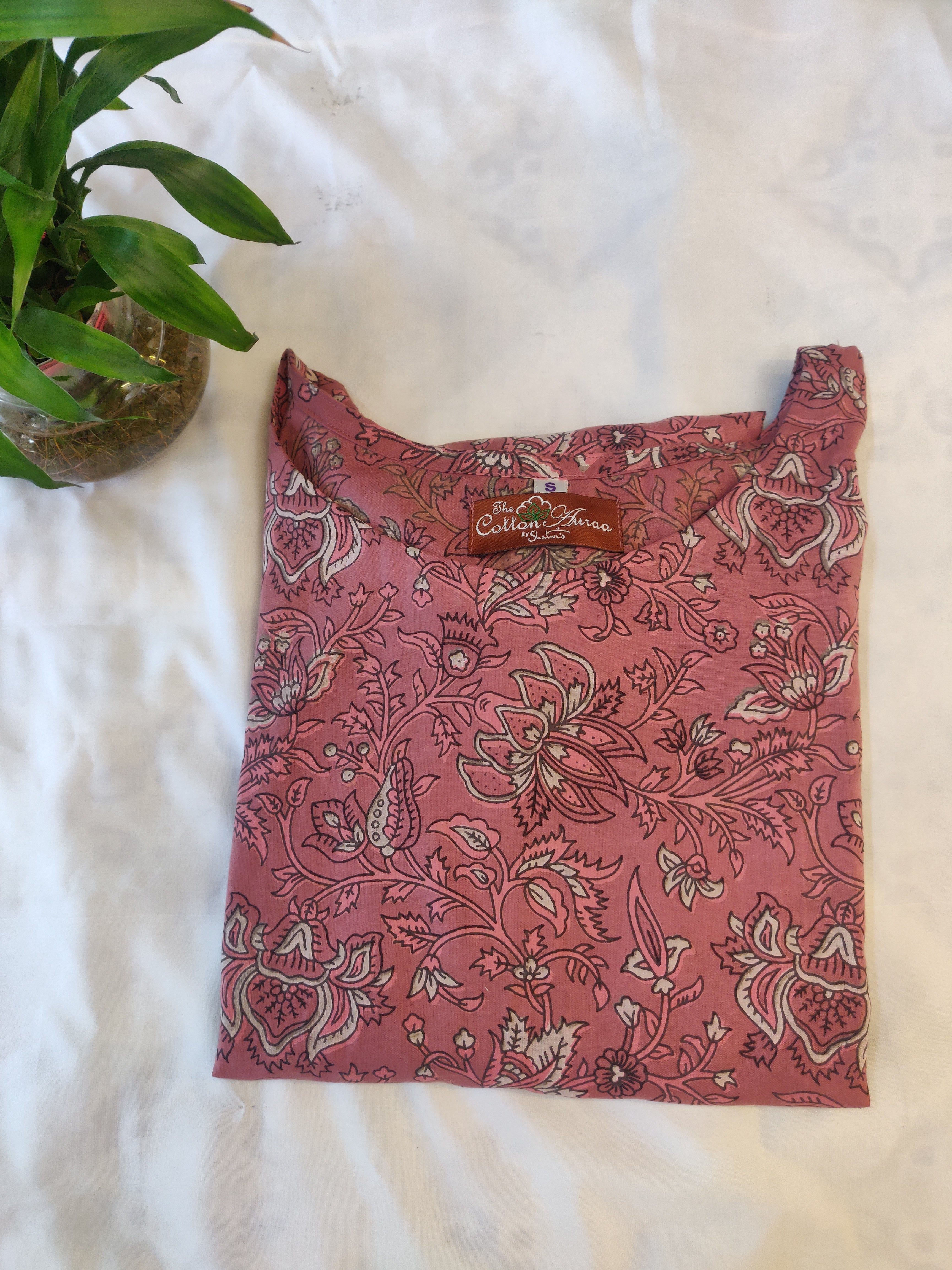 Pure Dabu Dusty Pink Handblock Print One-Piece