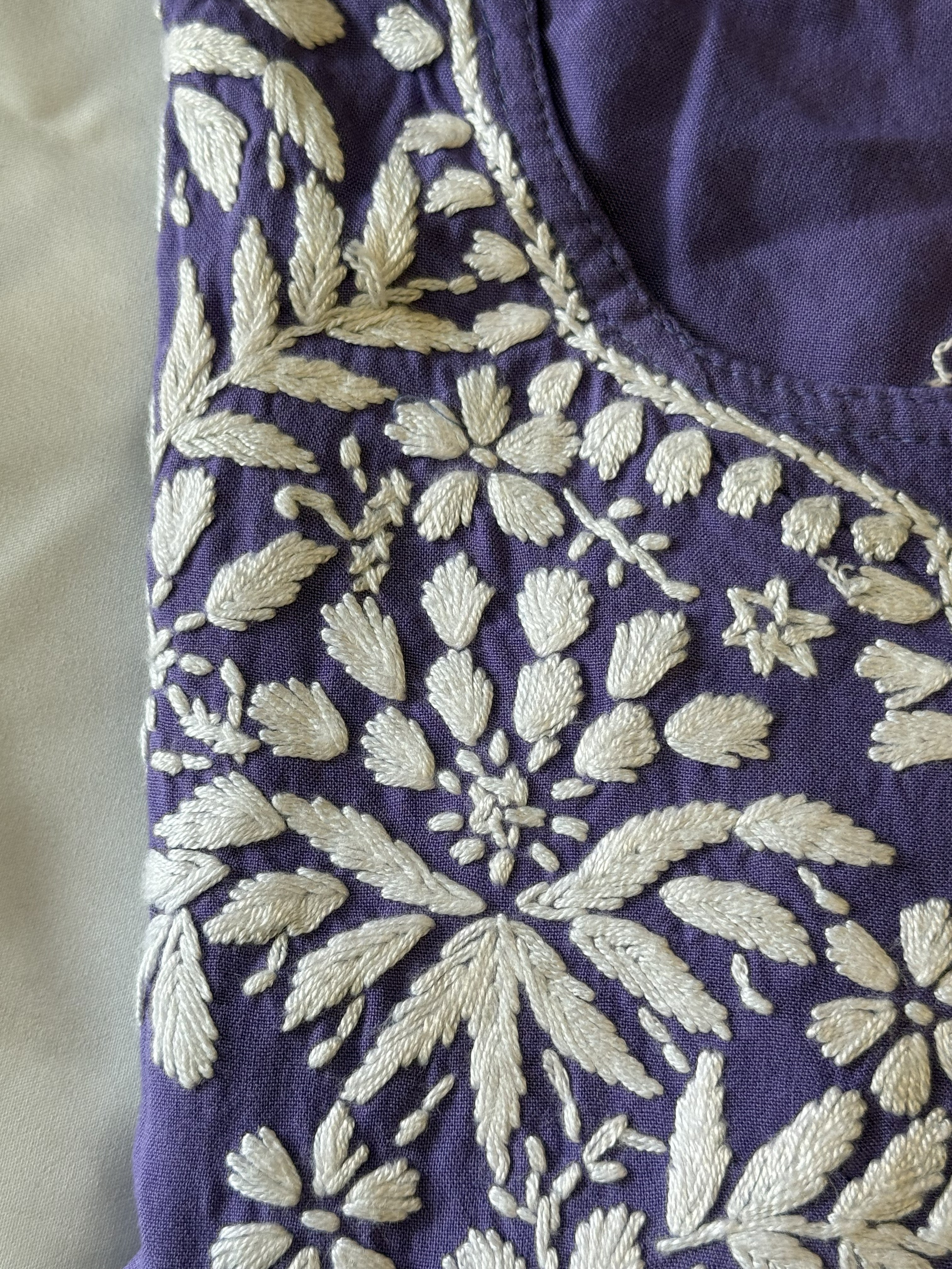 Rayon Short Kurti with Handcrafted Chikankari