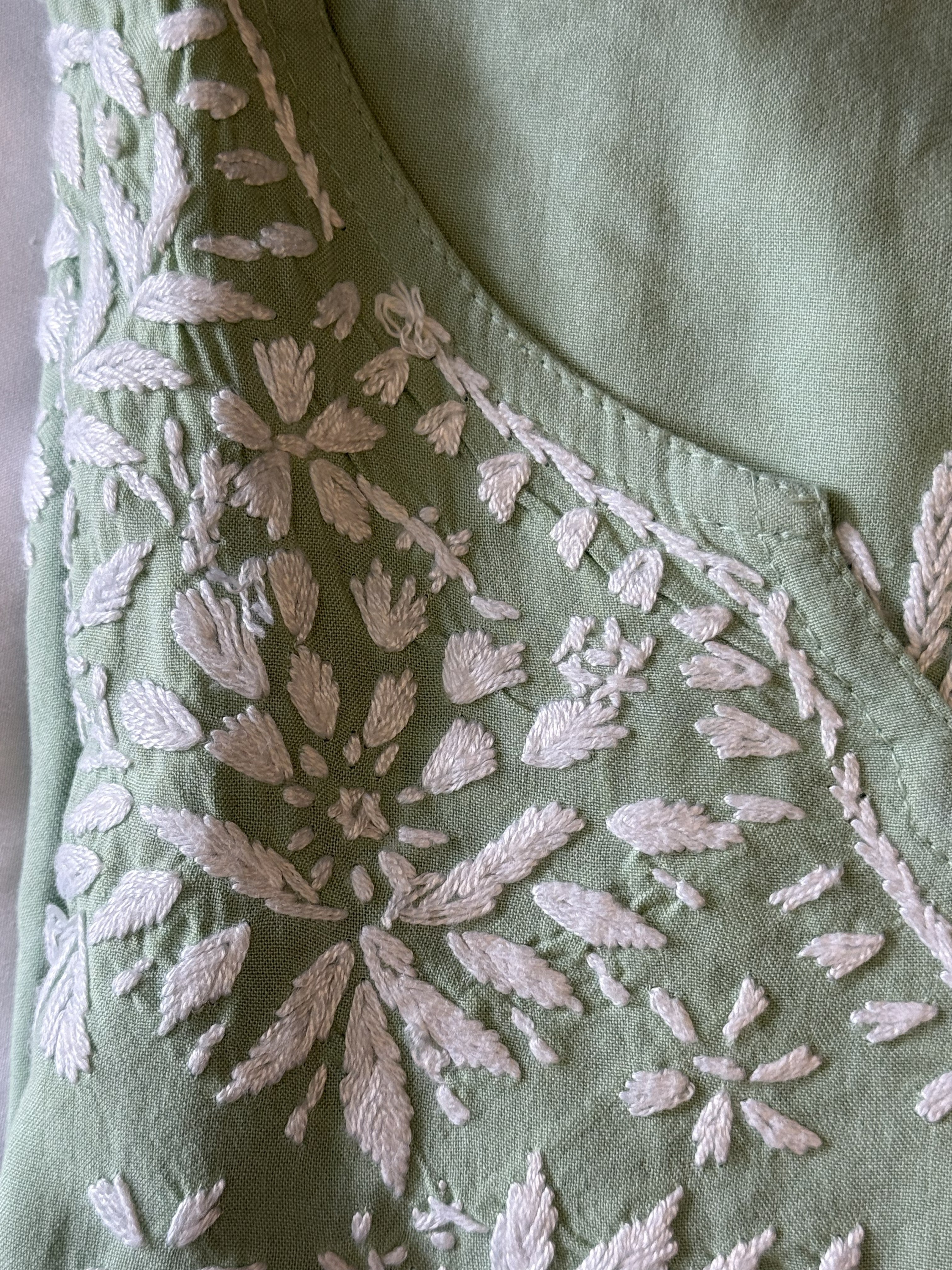 Rayon Short Kurti with Handcrafted Chikankari