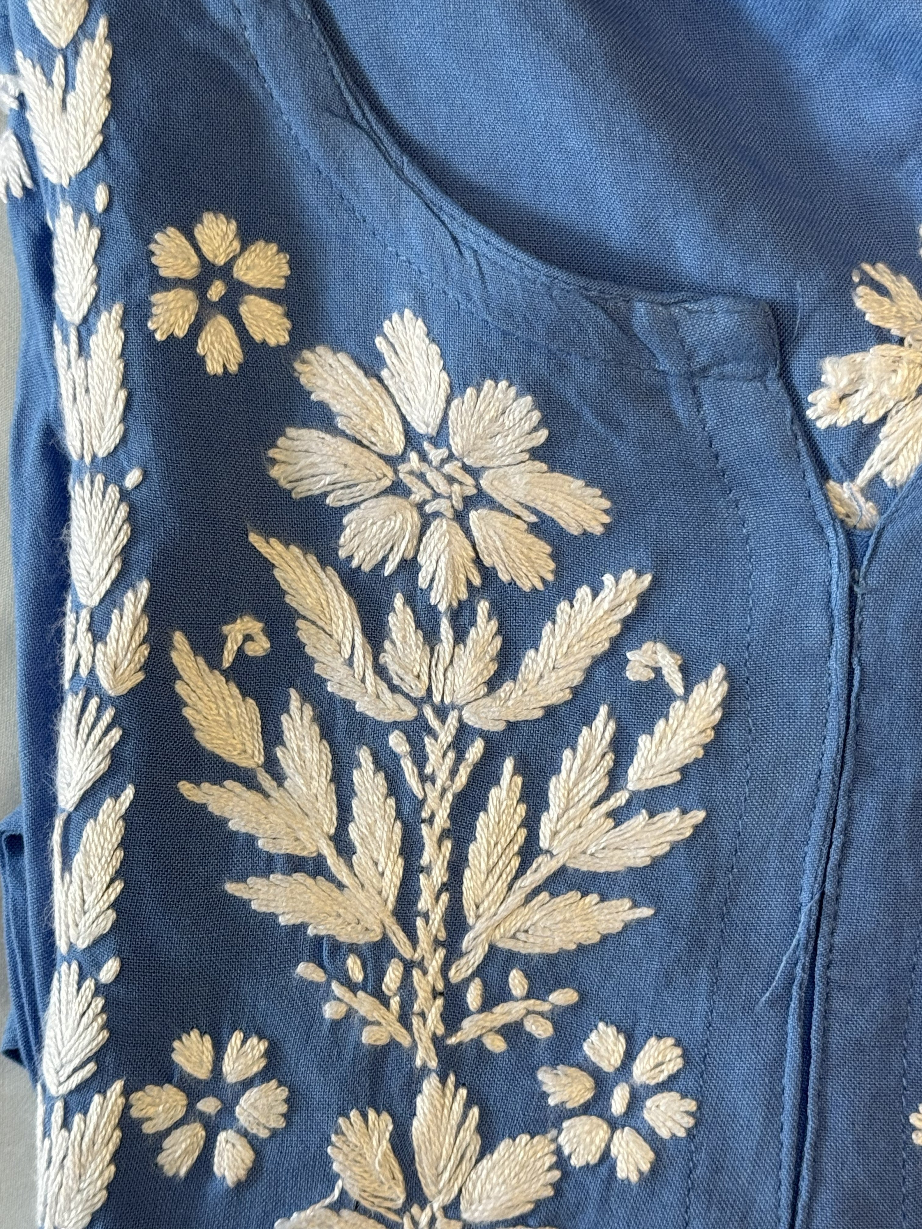 Rayon Short Kurti with Handcrafted Chikankari