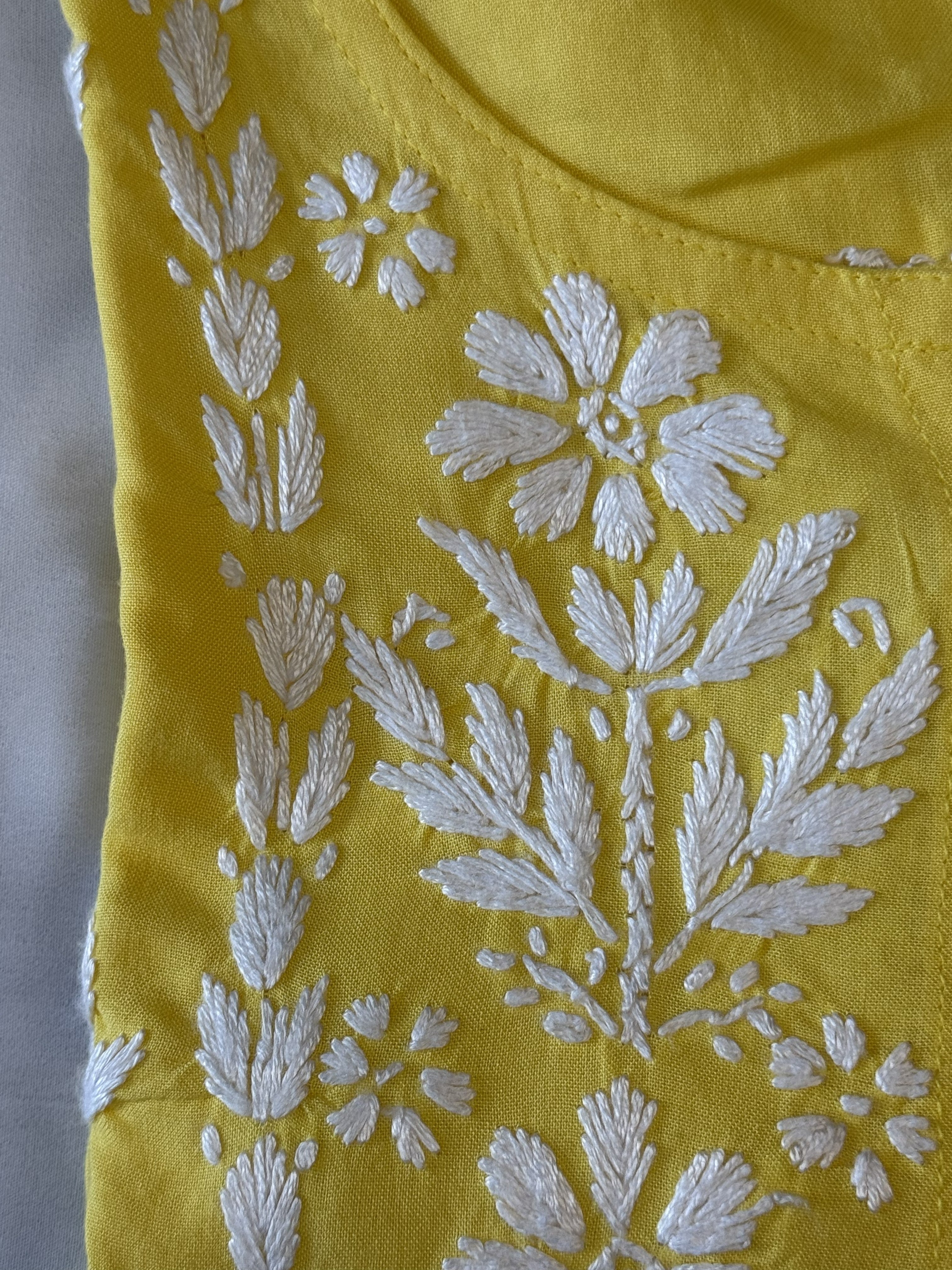 Rayon Short Kurti with Handcrafted Chikankari
