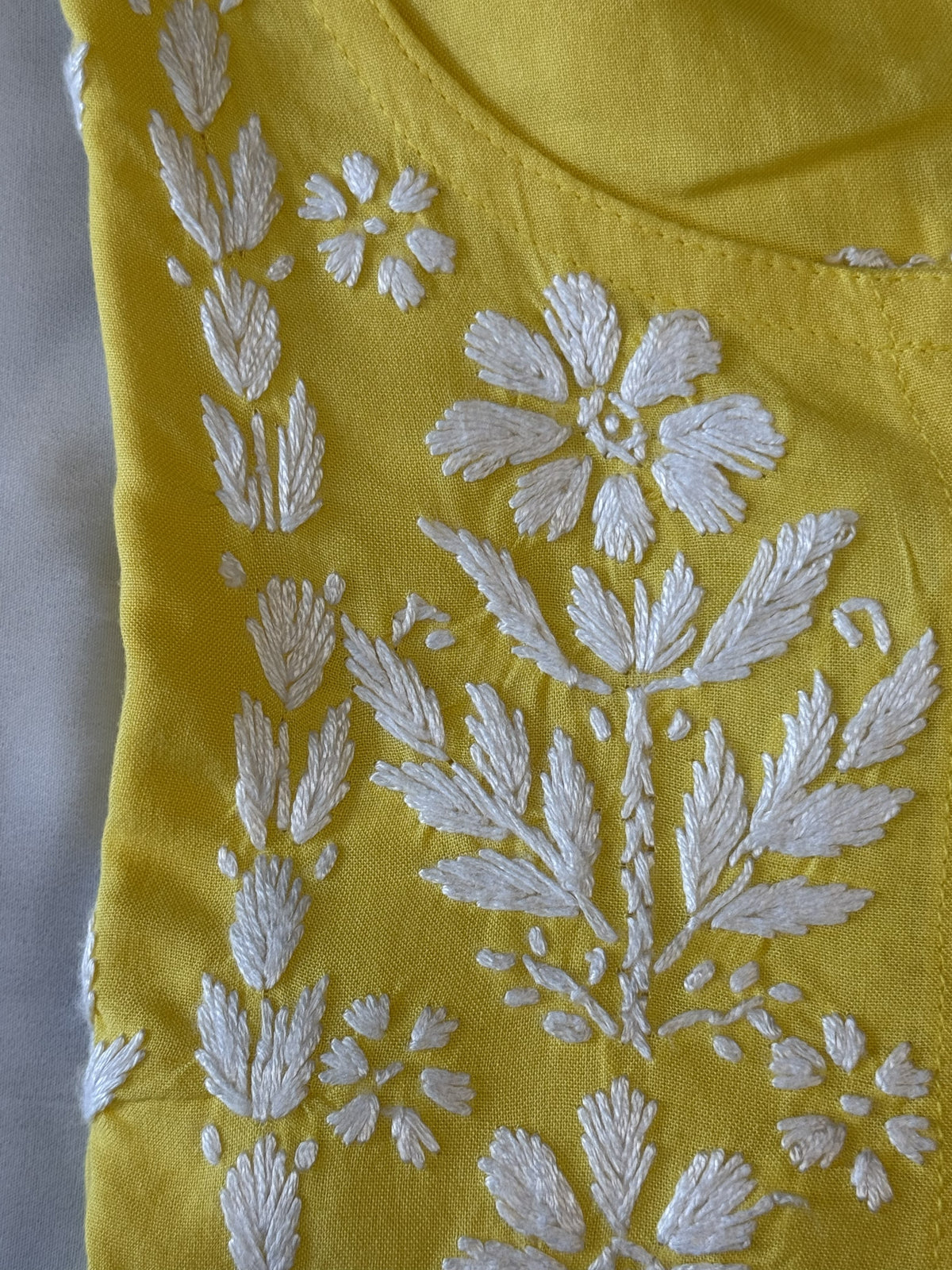 Rayon Short Kurti with Handcrafted Chikankari