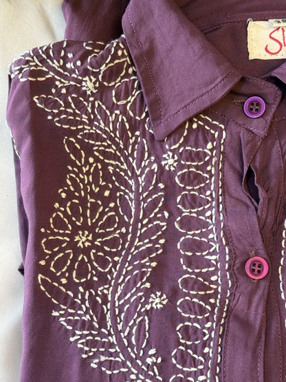 Pure Modal Handcrafted Chikankari Shirt