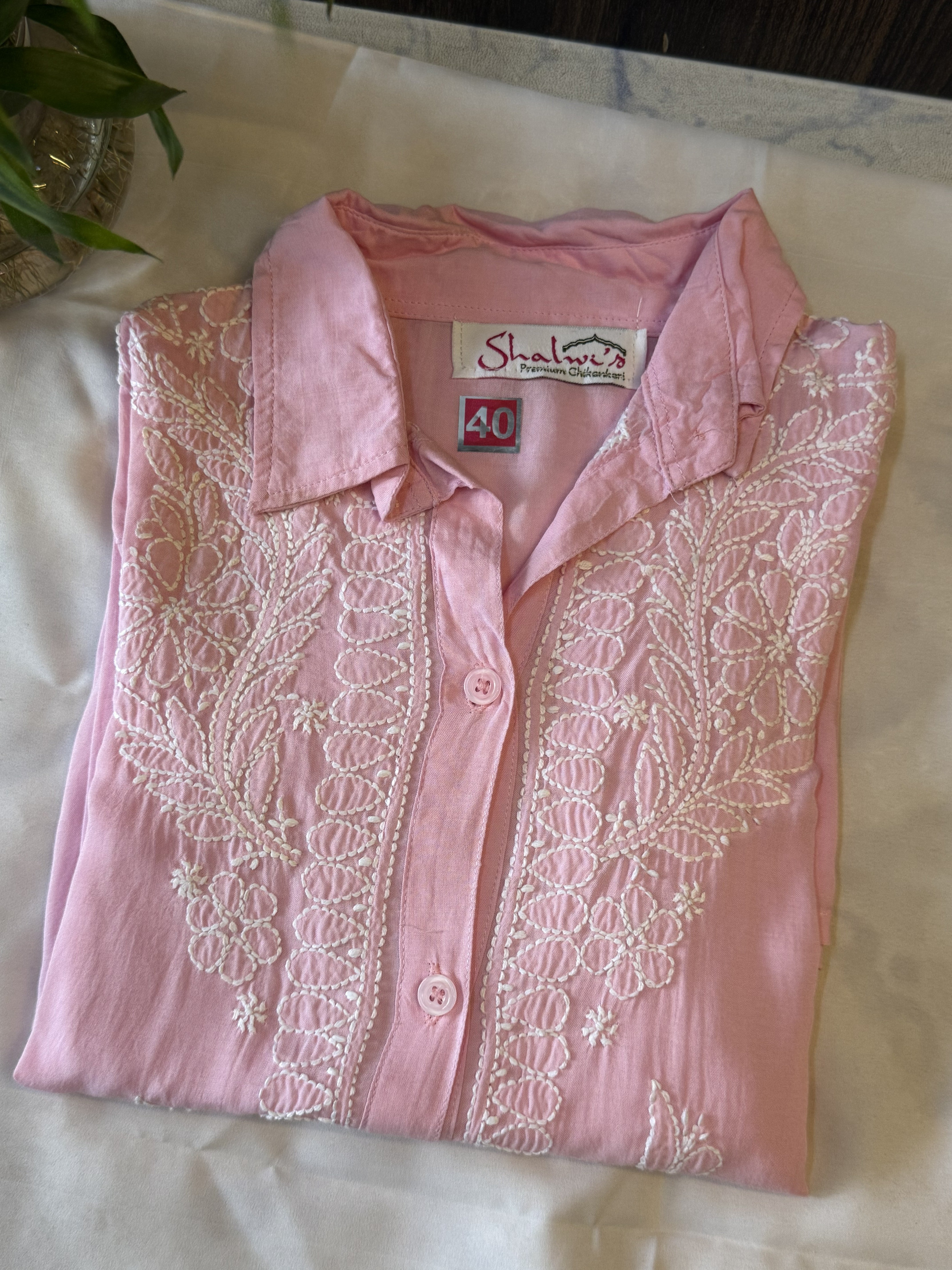 Pure Modal Handcrafted Chikankari Shirt