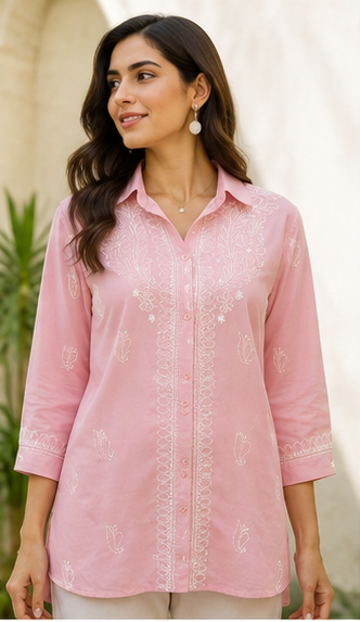 Pure Modal Handcrafted Chikankari Shirt