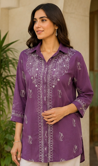 Pure Modal Handcrafted Chikankari Shirt