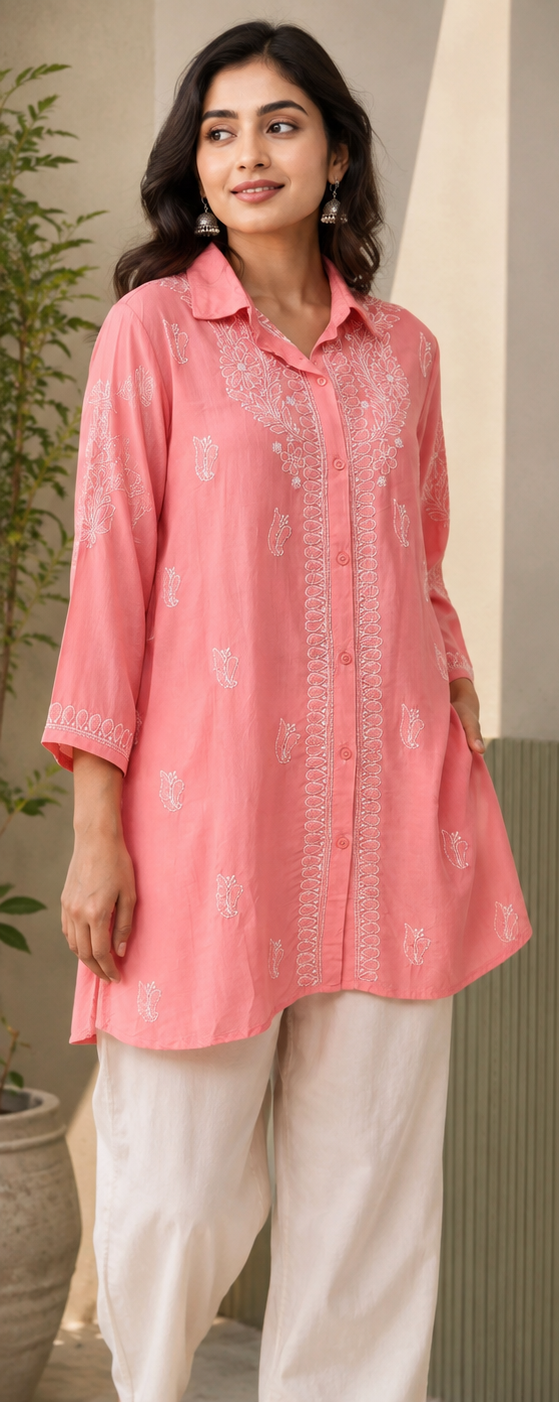 Pure Modal Handcrafted Chikankari Shirt