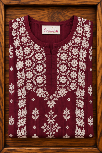 Pure Muslin 3D Chikankari handcrafted Coord Set
