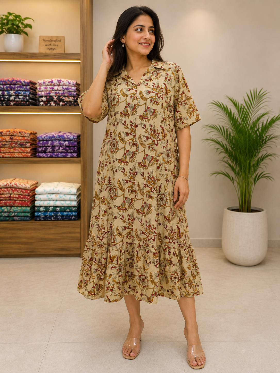 Pure Kalamkari Hand block Print One-Piece