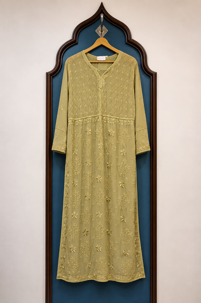 Pure Viscose Kurti with Resham Chikankari