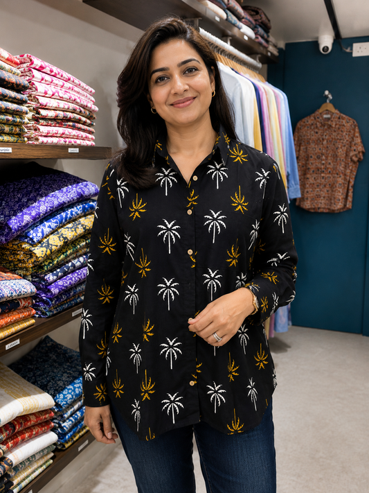 Pure Hand block Print Cotton Shirts