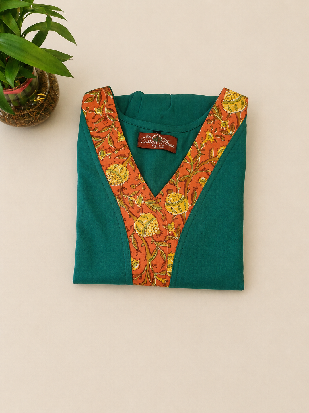 Pure Handblock Print Cotton A-Line One-Piece