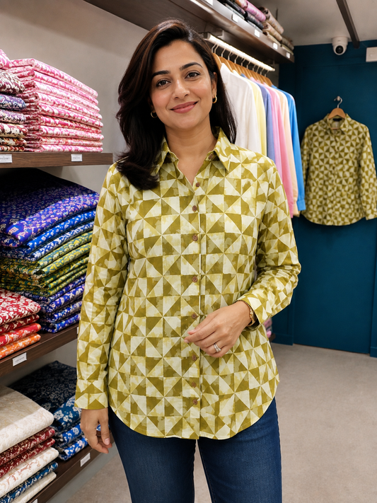 Pure Hand block Print Cotton Shirts