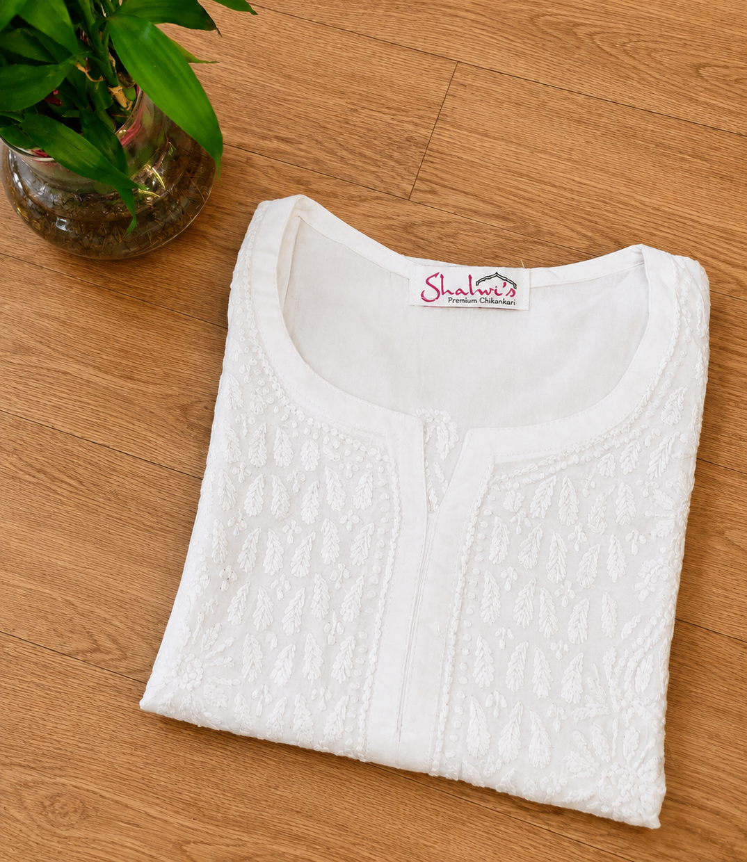 Pure Cotton Chikankari Short Kurti