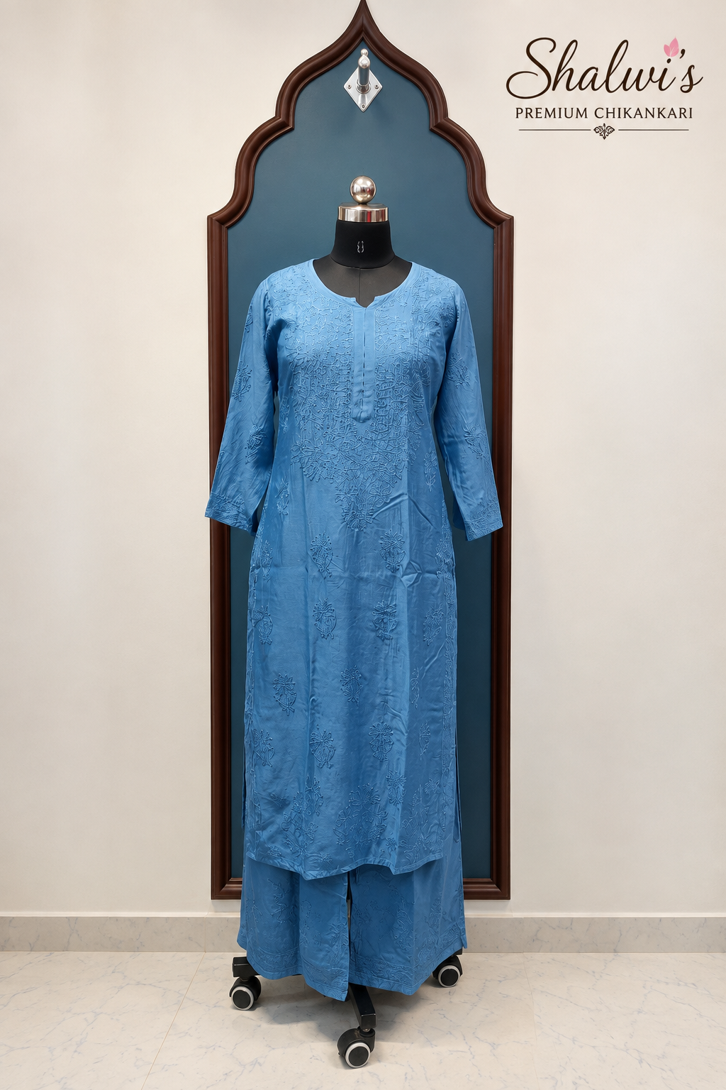 Pure Muslin Chikankari handcrafted Coord Set
