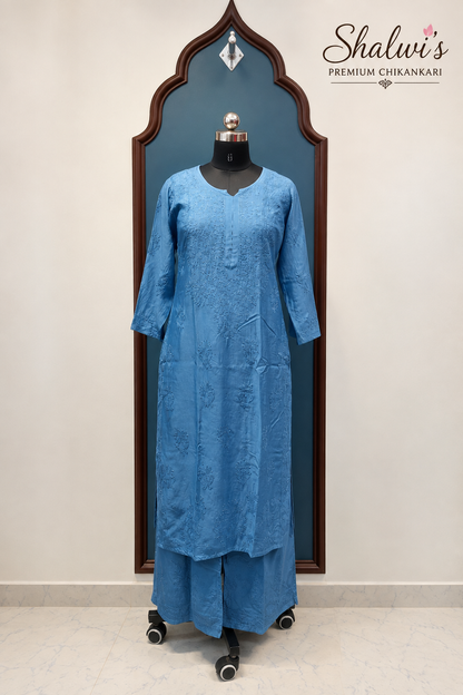 Pure Muslin Chikankari handcrafted Coord Set