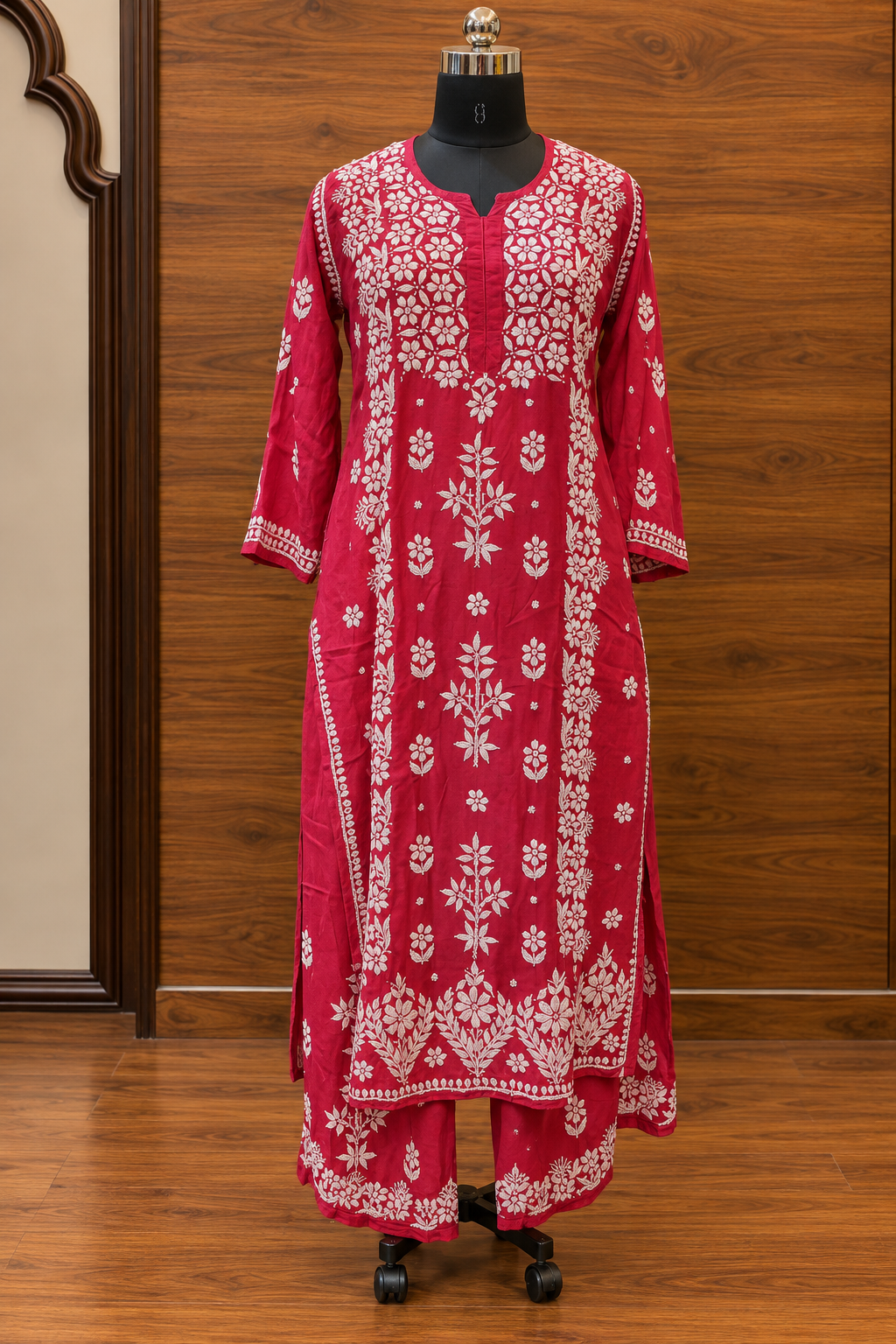 Pure Muslin 3D Chikankari handcrafted Coord Set