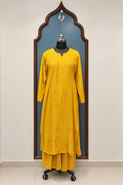 Pure Muslin Chikankari handcrafted Coord Set