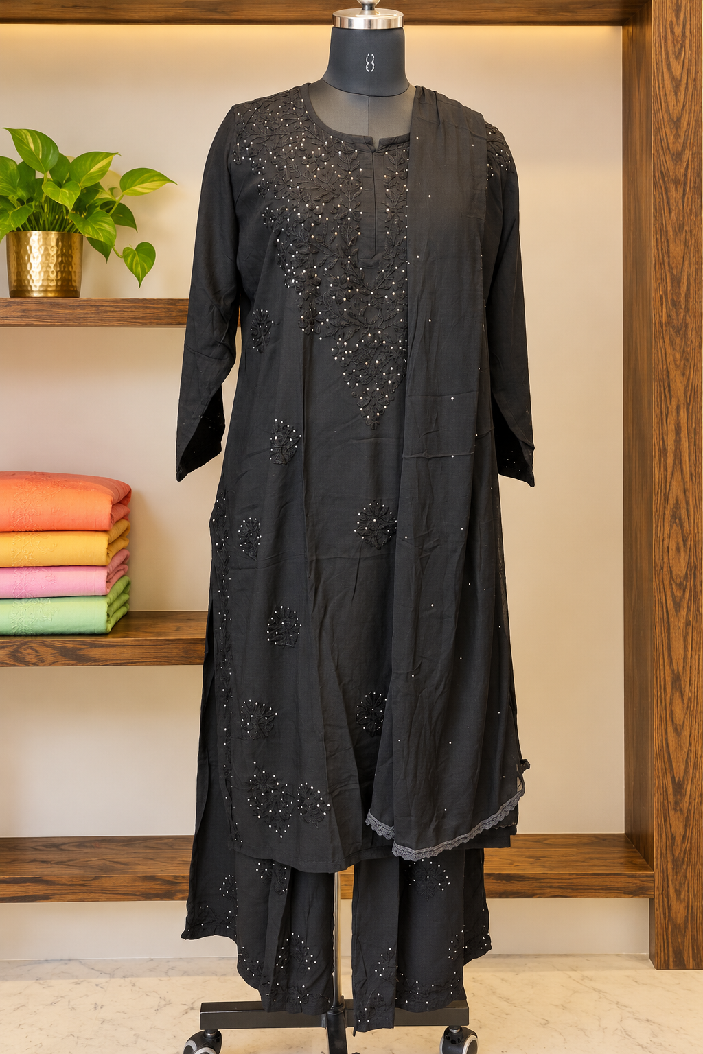 Pure Modal Co-ord Set with Authentic Mukaish & Chikankari Handwork