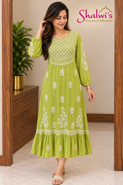 Pure Modal One-Piece with Chikankari Handwork