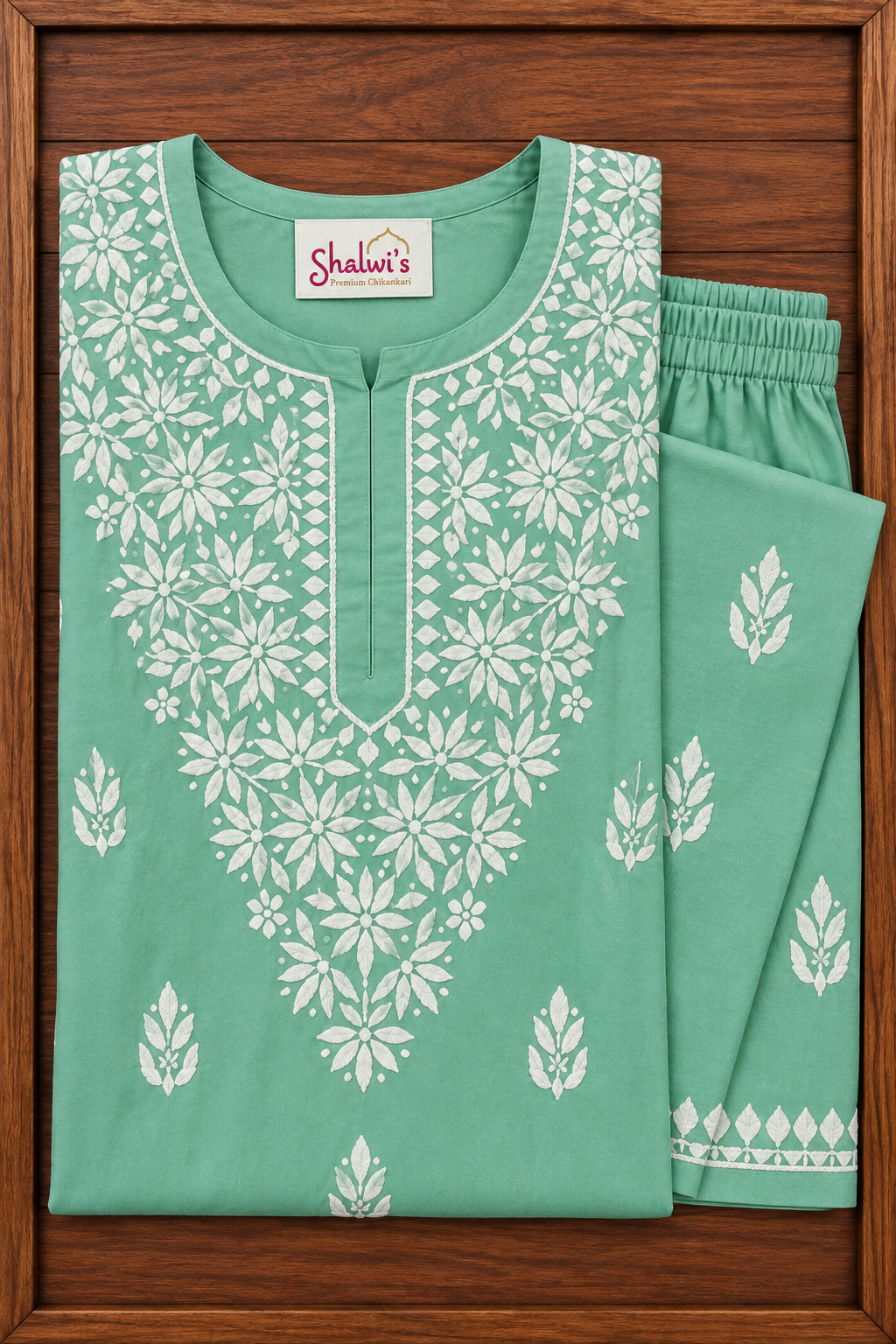 Rayon Co-ord Set with Chikankari Handwork
