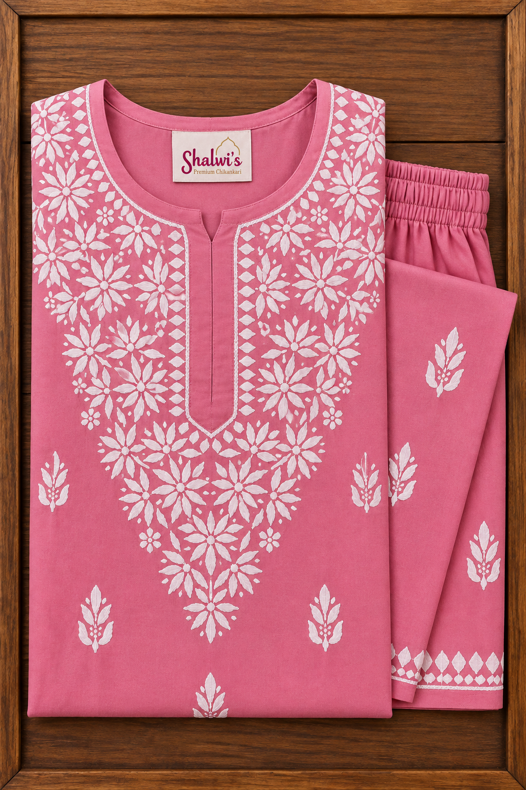 Rayon Co-ord Set with Chikankari Handwork