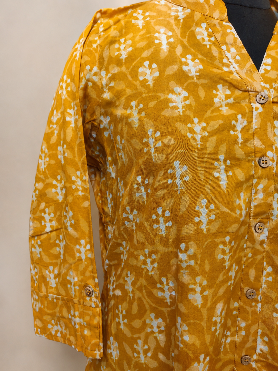 Pure Dabu Shirt Style Hand block Print One-Piece