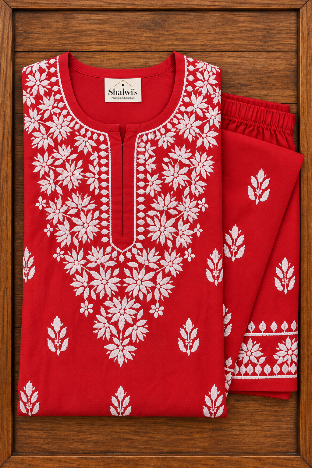 Rayon Co-ord Set with Chikankari Handwork