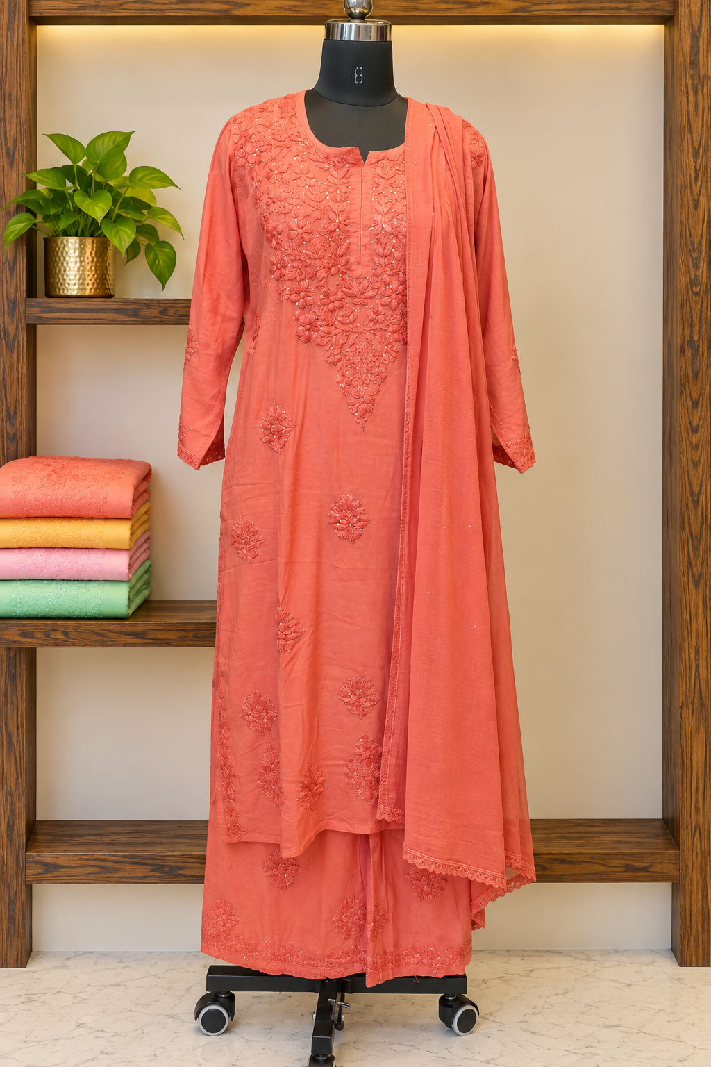 Pure Modal Co-ord Set with Authentic Mukaish & Chikankari Handwork