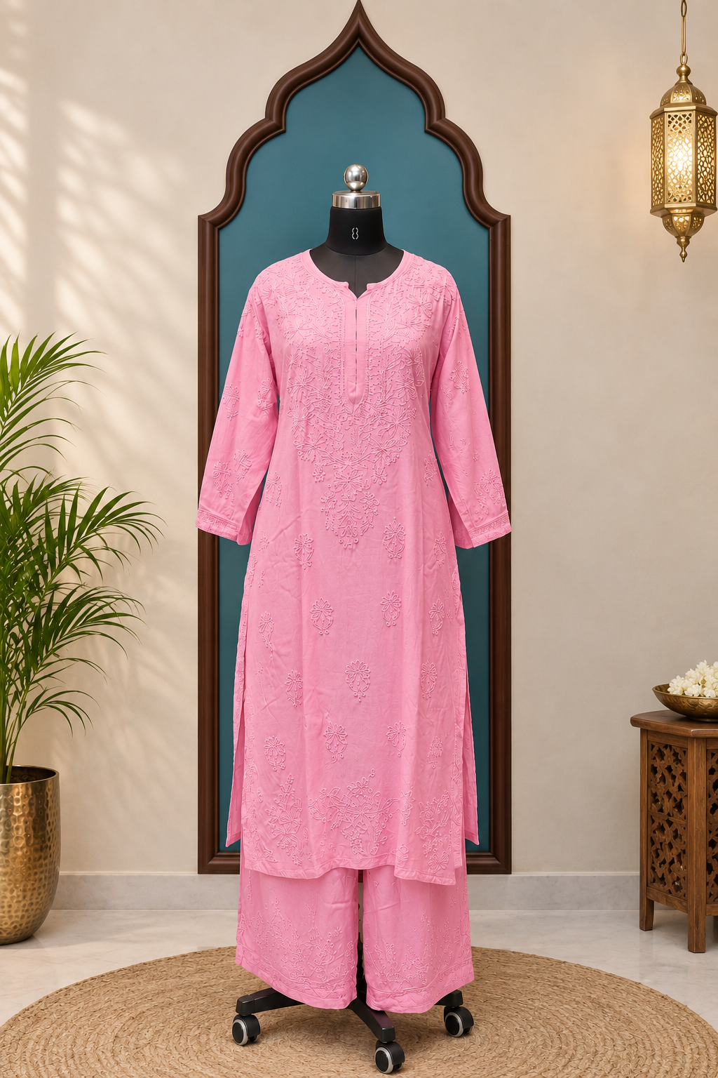 Pure Muslin Chikankari handcrafted Coord Set