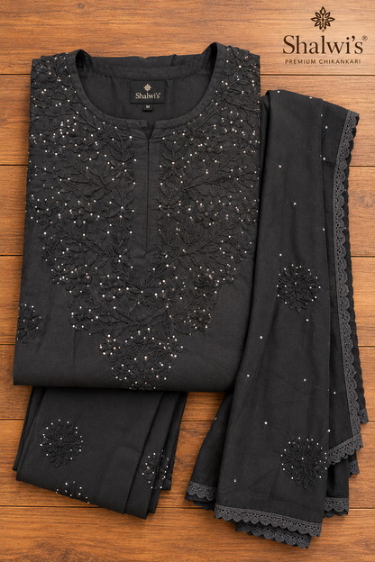 Pure Modal Co-ord Set with Authentic Mukaish & Chikankari Handwork