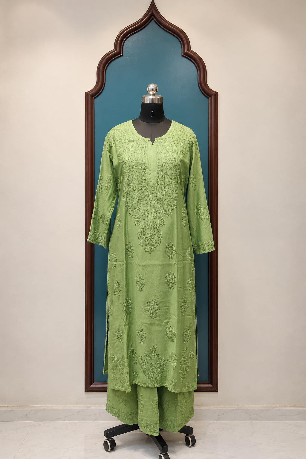 Pure Muslin Chikankari handcrafted Coord Set